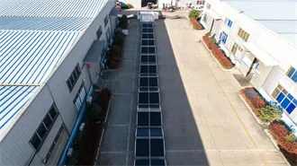 Charging of energy storage batteries for solar container